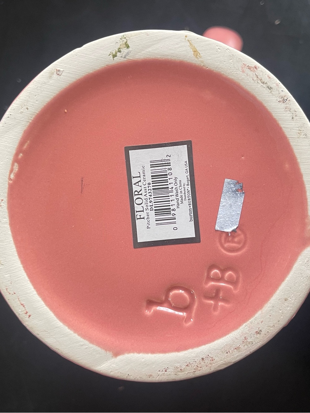 Pink Ceramic Pitcher - Picture 3 of 3